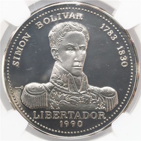 Cuba, 10 pesos, 1990, Simon Bolivar, NGC PF 69 Ultra Cameo, "top pop."