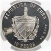 Image 2 : Cuba, 10 pesos, 1990, Simon Bolivar, NGC PF 69 Ultra Cameo, "top pop."