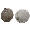 Image 1 : Lot of two El Salvador, 1R, arms countermarks: one (Type V, 1868) on bust side of a Lima, Peru, bust