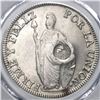 Image 1 : Guatemala, 8 reales, Type IV counterstamp (1841) on a Lima, Peru, 8 reales, 1833MM, PCGS AU details 