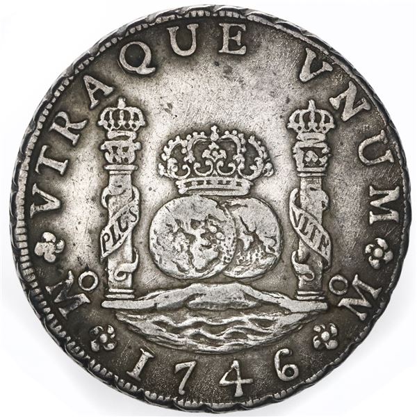 Mexico City, Mexico, pillar 8 reales, Philip V, 1746MF.