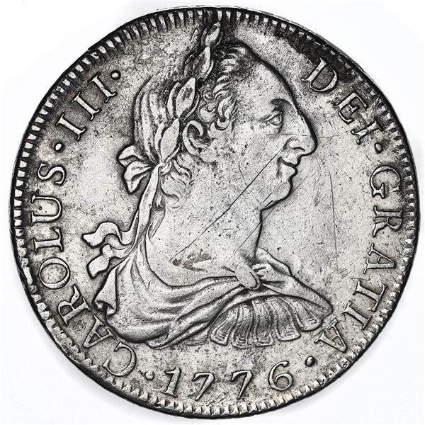 Mexico City, Mexico, bust 8 reales, Charles III, 1776FM.