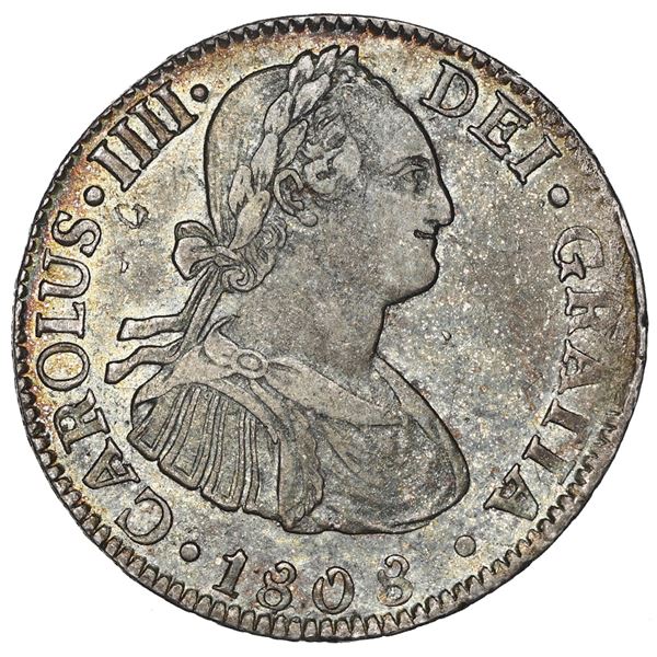 Mexico City, Mexico, bust 2 reales, Charles IV, 1808TH.