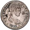 Image 1 : Chihuahua, Mexico, bust 8 reales, Ferdinand VII, 1819RP, struck over an earlier Chihuahua cast silve