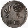 Image 1 : Morelos (Type A) countermark on a Oaxaca (Morelos/SUD), Mexico, copper 8 reales, 1813, NGC XF 45 BN.