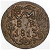 Image 1 : Oaxaca (Morelos/SUD), Mexico, copper 8 reales, 1813, ornate fields, NGC MS 63 BN.