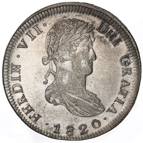 Zacatecas, Mexico, bust 8 reales, Ferdinand VII, 1820AG.