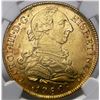 Image 1 : Lima, Peru, gold bust 8 escudos, Charles III, 1780MI, NGC AU details / cleaned.
