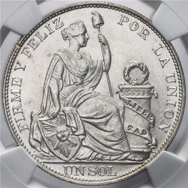 Lima, Peru, 1 sol, 1914FG, NGC MS 65.
