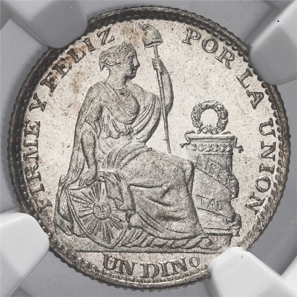 Lima, Peru, 1 dinero, 1896/5TF, NGC MS 65 ("top pop").