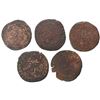 Image 1 : Lot of five Spanish copper 4 maravedis, Ferdinand-Isabel (various mints), four of them from the spec