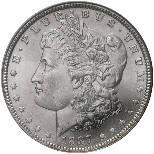 USA (Philadelphia Mint), Morgan dollar, 1887, NGC MS 64.