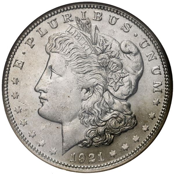 USA (San Francisco Mint), Morgan dollar, 1921-S, NGC MS 63.