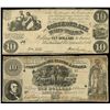 Image 1 : Lot of two CSA $10 notes of Sept. 2, 1861: serial 22789, plate A9; serial 121445, second series.