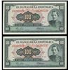 Image 1 : Lot of two Bogota, Colombia, Banco de la Republica, 100 pesos oro, 1-1-1964, series Y: serials 22205