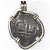Image 2 : Potosi, Bolivia, cob 4 reales, 1677E, ex-Consolacion (1681), mounted pillars-side out in silver beze