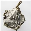 Image 1 : Lima, Peru, cob 1 real, 1731(?)(M), ex-Princess Louisa (1743), mounted cross-side out in 14K gold be