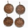 Image 2 : Lot of four English East India Co. copper X cash coins, 1808, ex-Admiral Gardner (1809), each mounte