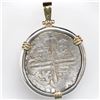 Image 1 : Potosi, Bolivia, cob 8 reales, Philip IV, assayer T (1620s), ex-Panama hoard (ca. 1629), mounted cro
