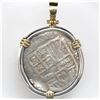 Image 2 : Potosi, Bolivia, cob 8 reales, Philip IV, assayer T (1620s), ex-Panama hoard (ca. 1629), mounted cro