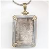 Image 2 : Japan, 1 bu ("samurai coin"), mid-1800s, mounted in thick silver bezel with 14K gold prongs and shac