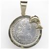 Image 1 : Mexico City, Mexico, bust 1 real, Charles IV, 1800FM, mounted bust-side out in 14K gold bezel with d