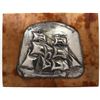 Image 1 : Picture made from reindeer rawhide, ex-Catharina von Flensburg (1786), and repousse pewter image of 