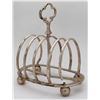 Image 1 : Silver-plated handled toast rack, marked with Cunard Steamship logo and Elkington Plate stamps, ex-A