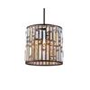 Image 1 : Contemporary Style Crystal & Bronze Ceiling Pendant