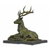 Image 2 : Large Recumbent Stag Deer Lodge Hunting Cabin Bronze Sculpture