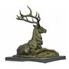 Image 3 : Large Recumbent Stag Deer Lodge Hunting Cabin Bronze Sculpture