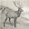 Image 1 : Early 1900's Half-tone Hunting Lodge Print, The Monarch, A. B. Frost, Elk