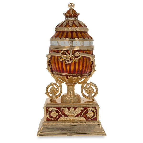 Russian Enamel & Gilt Trinket Jewel Box Egg