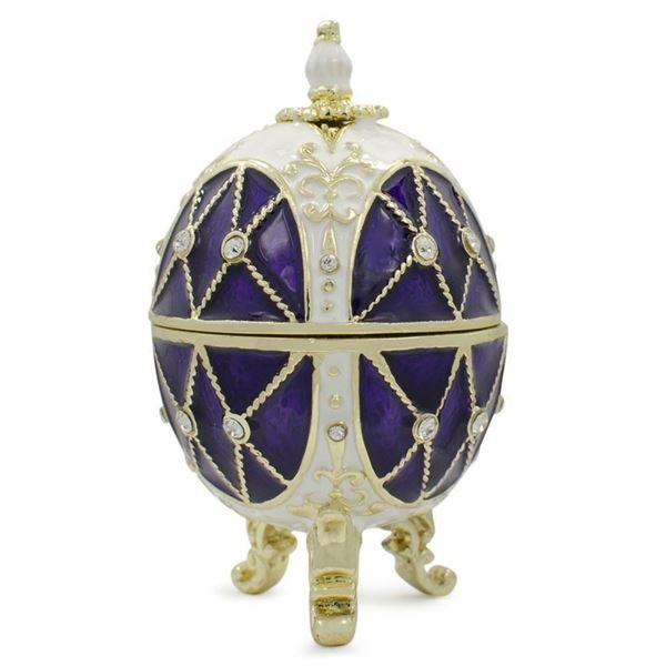 Russian Royal Inspired Purple Trinket Jewel Box Egg