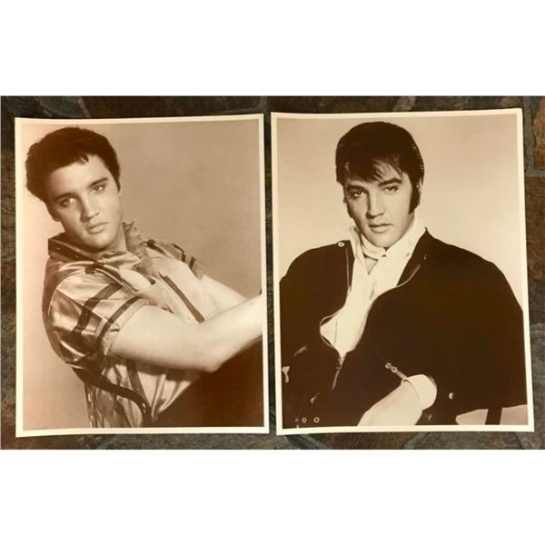 Pair of Sepia Tone Photo Images, Elvis Presley