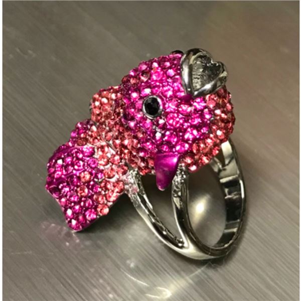 Swarovski Crystals Pink Koi Fish Ring