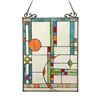 Image 1 : Mondrian Style Stained Art Glass Hanging Panel