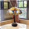 Image 3 : Stained Art Glass 2-Light Table Lamp