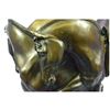 Image 3 : Equestrian Horses Signed Bronze Vase Planter