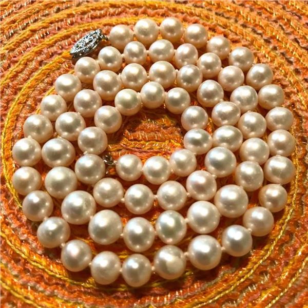Vintage 7-8mm White Cultured Pearls 20" Necklace