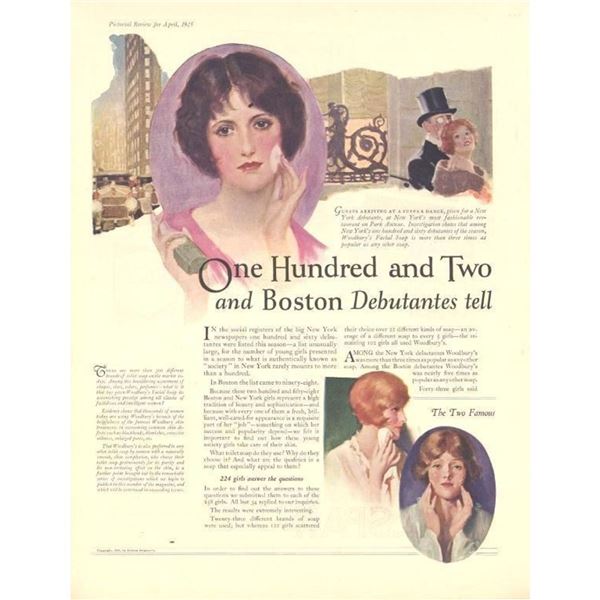 1925 Boston & New York Debutantes, Woodbury's Soap Ad