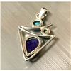 Image 3 : Mid Century Style Lapis Turquoise Sterling Silver Pendant
