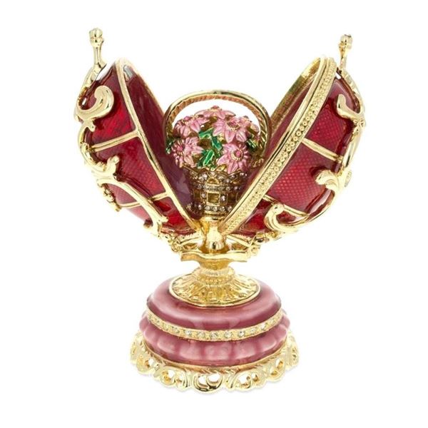 Russian Imperial Spring Flowers Trinket Jewel Box Egg