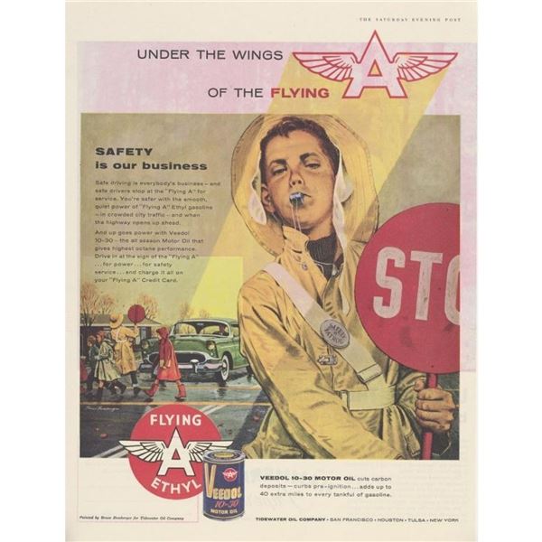 1956 Flying A Safety Patrol Magazine Ad