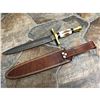 Image 1 : Custom Damascus Steel Stag Horn Hunting Dagger Knife