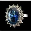 Image 1 : Princess Diana-Style Blue Crystal Princess Ring