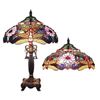 Image 1 : Tiffany Style Dragonfly Design Stained Glass Table Lamp