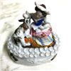 Image 2 : 19thc Victorian Conta & Boheme Porcelain Fairing Trinket Box, Lady Petting Goat