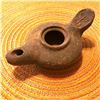 Image 1 : Handmade Clay Oil Lamp, Ancient Israel Style Relic, Menorah