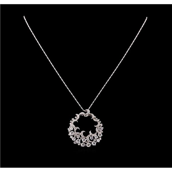 14KT White Gold 3.14 ctw Diamond Pendant With Chain